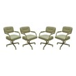 Pemberly Row Set of 4 Swivel Metal Caster Dining Chairs with Arms