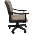 Pemberly Row Limited Edition Caster Wood Dining Chair in Chestnut Fabric Gray