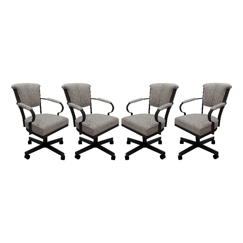 Pemberly Row Contemporary Set of 4 Swivel Metal Caster Dining Chairs