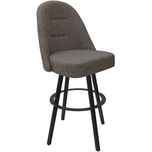 Pemberly Row Swivel Metal Counter Stool 26&quot Seat in Gray Fabric Gray Frame