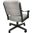 Pemberly Row Dining Caster Chair Swivel Tilt in Cream Fabric Gray Frame