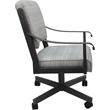 Pemberly Row Dining Caster Chair Swivel Tilt in Cream Fabric Gray Frame