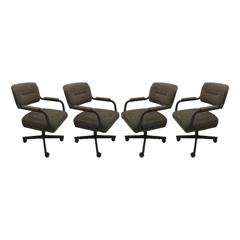 Pemberly Row Contemporary Set of 4 Swivel Metal Caster Dining Chairs
