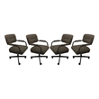 Pemberly Row Contemporary Set of 4 Swivel Metal Caster Dining Chairs