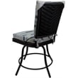 Pemberly Row Patio Dining Chair without Arms in Blue Beige Black Frame