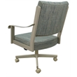 Pemberly Row Dining Caster Chair Swivel Tilt in Teal Fabric Beige Frame