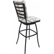 Pemberly Row 3Pc Counter Stools Padded Back Armless - White Fabric on Gray Frame