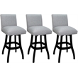 Pemberly Row Set of 3 Swivel Wood Bar Stools 30