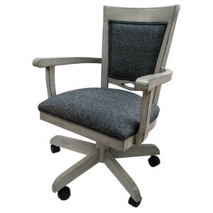 Pemberly Row Contemporary Wood Dining Caster Chair in Kokomo Azure Gray