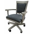 Pemberly Row Contemporary Wood Dining Caster Chair in Kokomo Azure Gray