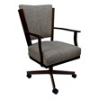 Pemberly Row Swivel Dining Caster Chair in Cocoa Brown Fabric & Brown Frame