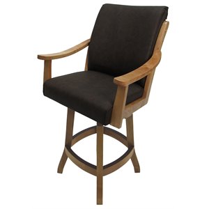 Pemberly Row 26&quot Swivel Wood Counter Stool in Innova Chestnut