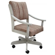 Pemberly Row Caster Dining Chair in Watusi Madder Red Fabric & Antique White