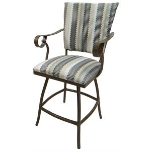 Pemberly Row Contemporary Swivel Counter 26&quot Outdoor Bar Stool
