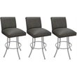 Pemberly Row Set of 3 Swivel Metal Bar Stools 30