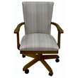 Pemberly Row Swivel Solid Wood Dining Caster Chair on Wheels in Natural