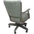 Pemberly Row Swivel Caster Solid Wood Dining Chair in Aquatint Teal Fabric