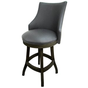 Pemberly Row 26&quot Swivel Wood Counter Stool in Gray & Dark Shadow
