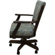 Pemberly Row Swivel Caster Solid Wood Dining Chair in Poet Sky Blue Fabric