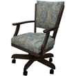 Pemberly Row Swivel Caster Solid Wood Dining Chair in Poet Sky Blue Fabric