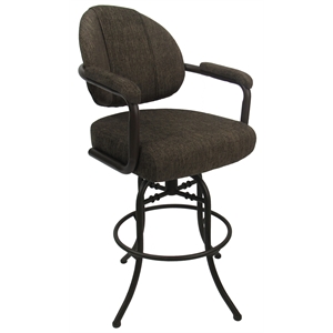 Pemberly Row Swivel Tilt Bar Stool 30&quot in Sanora Brown Fabric with Coffee Frame