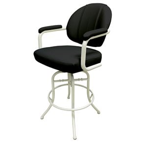 Pemberly Row 26&quot Vinyl Swivel Tilt Counter Stool in Black & White