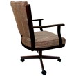Pemberly Row Swivel Dining Caster Chair in Multicolor Fabric with Brown Frame
