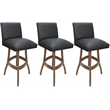 Pemberly Row Set of 3 Swivel Wood Bar Stools 34