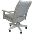 Pemberly Row Caster Solid Wood Dining Chair in Slate Fabric with Wood Frame