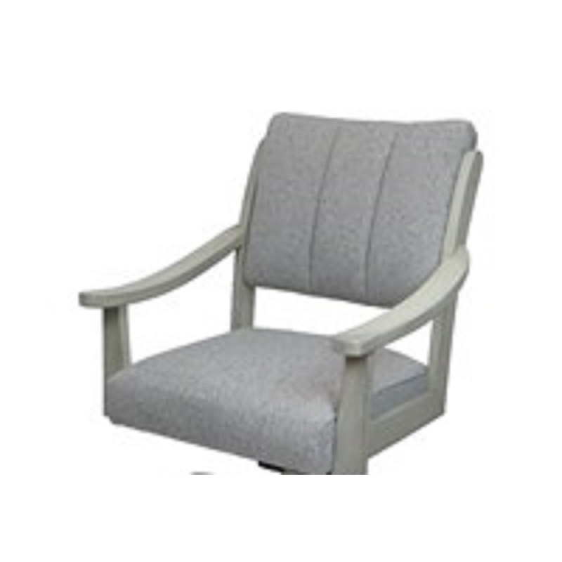 Pemberly Row Caster Solid Wood Dining Chair in Slate Fabric with Wood Frame