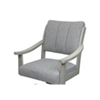 Pemberly Row Caster Solid Wood Dining Chair in Slate Fabric with Wood Frame