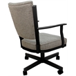 Pemberly Row Swivel Metal Dining Caster Chair in DriftFabric with Black Frame