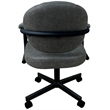 Pemberly Row Swivel Metal Caster Dining Chair in Elk Fabric with Black Frame
