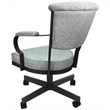Pemberly Row Swivel Fabric and Caster Dining Chair in Slate with Gray Frame