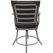Pemberly Row Patio Dining Chair in Dark Gray Linen Fabric with Beige Frame