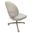 Pemberly Row Swivel Dining Chair on Wheels in Beige Vinyl with Beige Frame
