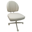 Pemberly Row Swivel Dining Chair on Wheels in Beige Vinyl with Beige Frame