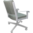 Pemberly Row Dining Caster Chair Tilt in Aquatint Teal Fabric w/ White Frame