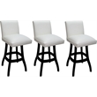 Pemberly Row Set of 3 Swivel Wood Bar Stools 30