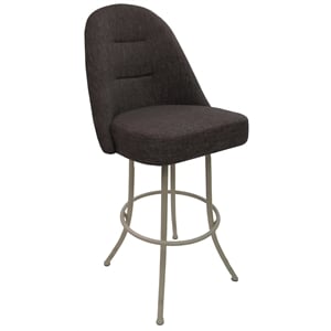 Pemberly Row Swivel Counter Stool 26&quot Seat in Sanora Brown Fabric w/ Beige Frame