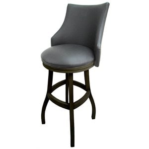 Pemberly Row 34&quot Swivel Wood Extra Tall Bar Stool in Gray Shadow