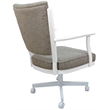 Pemberly Row Swivel Metal Dining Caster Chair in DriftFabric with White Frame