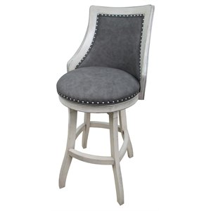 Pemberly Row 34&quot Swivel Wood Extra Tall Bar Stool in Innova Driftwood