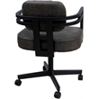 Pemberly Row Swivel Dining Caster Chair in Elk Gray Fabric with Black Frame