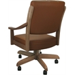 Pemberly Row Wood Swivel Dining Caster Chair in Brown with Cashew Frame
