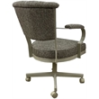 Pemberly Row Swivel Fabric and Metal Caster Dining Chair in Driftwood Beige