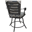 Pemberly Row Patio Dining Chair in Blue Beige Fabric with Gray Frame