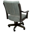 Pemberly Row Caster Swivel Dining Chair in Aquatint Teal Fabric with Brown Wood