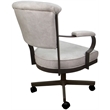 Pemberly Row Swivel Tilt Metal Caster Chair in Smoke Beige with Brown Frame