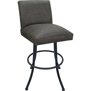 Pemberly Row Swivel Metal Extra Tall 34&quot Bar Stool in Elk Charcoal & Gray